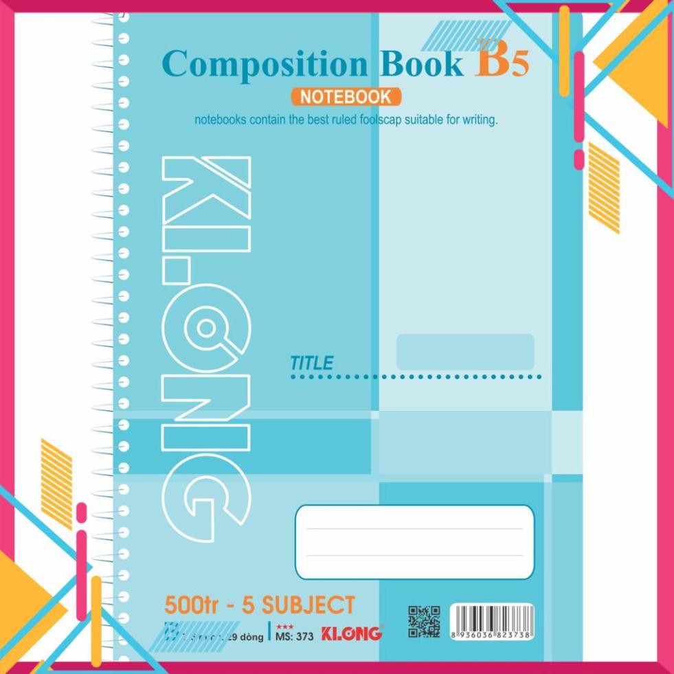 [Sổ vở đẹp] Sổ lò xo KLONG 500 trang, 5 subject; MS: 373